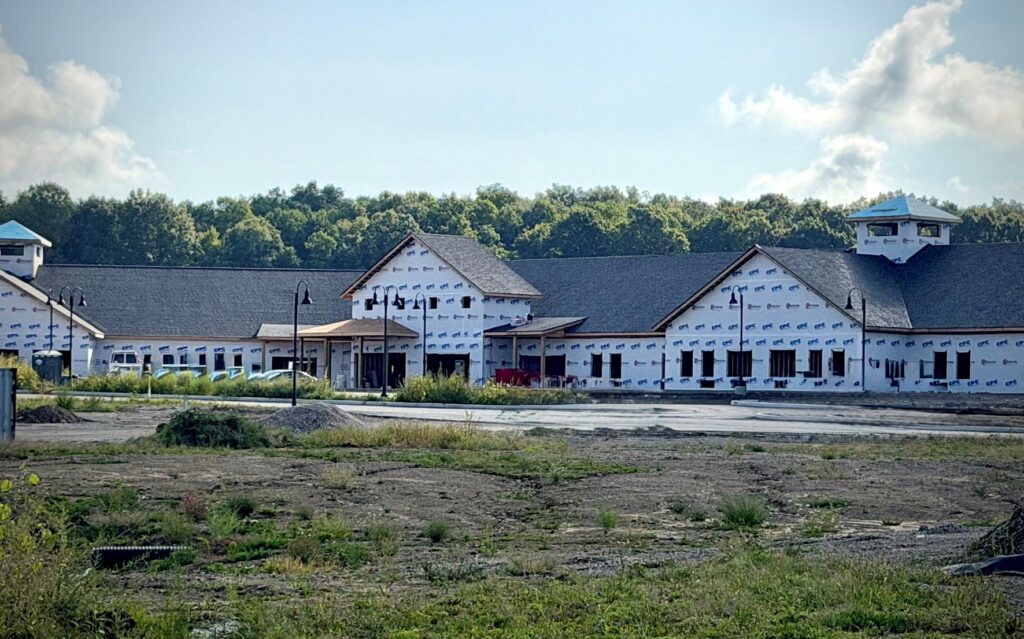 Wide shot of Shepherd of the Valley in Salem where electrical contractors Santon Electric and MG Electric are working on different parts of the complex.