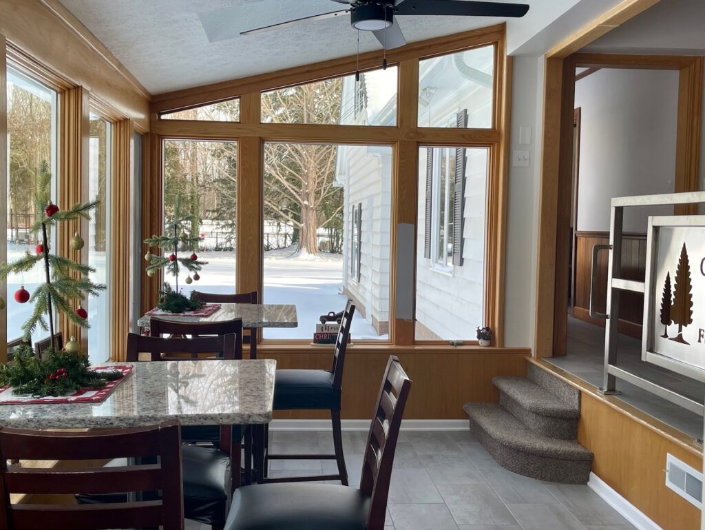 Seating area near the kitchen.