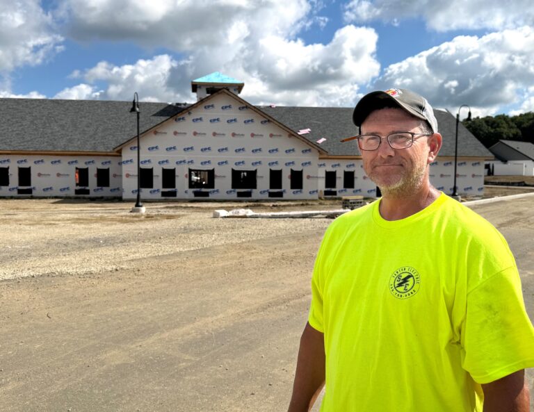 Ryan Lane, foreman at Santon Electric, outside the Salem Shepherd of the Valley assisted living space.