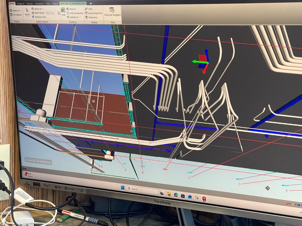 Plans show where all the trades must run systems inside the facility.