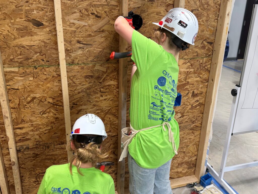 LBCC Camp students working on electrical project.