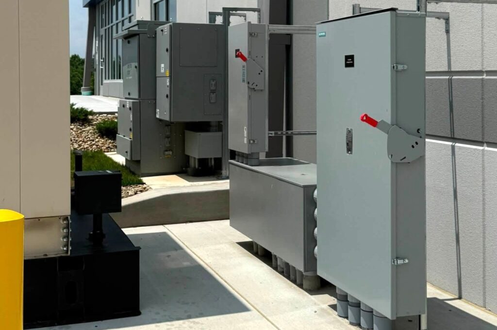 Outside power panels that run power to Steelite warehouse.