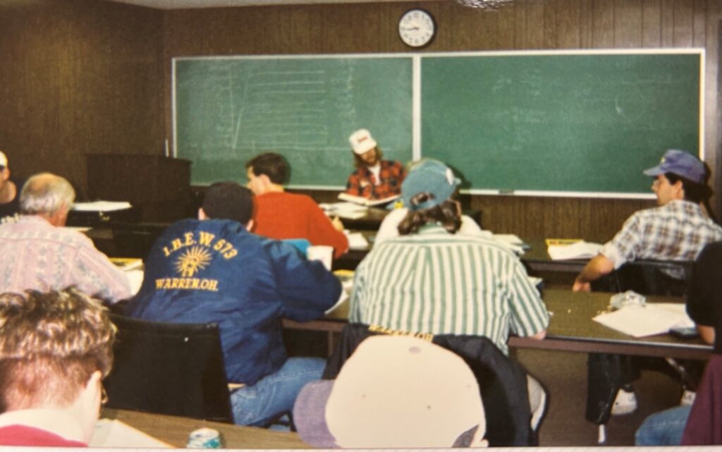 Eric Davis pictured as an instructor in the classroom at the Warren JATC.