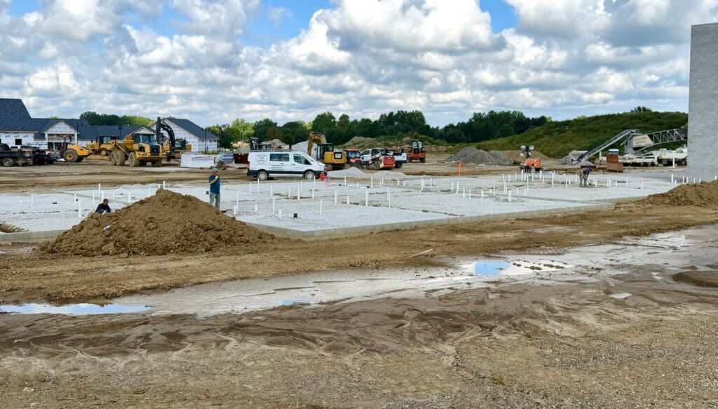 Early stages of the independent living complex where MG Electric will be doing work.