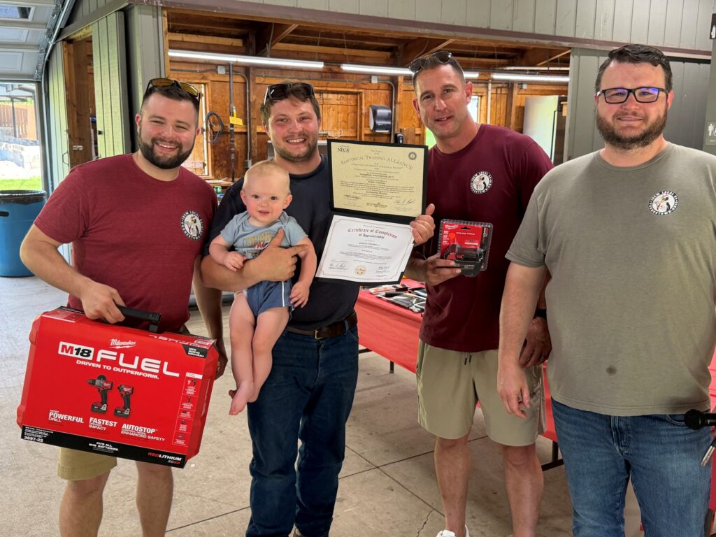 IBEW Local 64 inside apprentice of the  year Kirklin Grahovac.