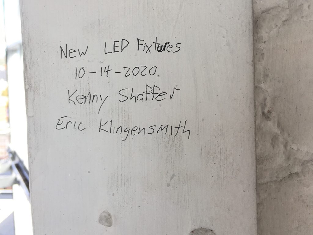signatures on wall