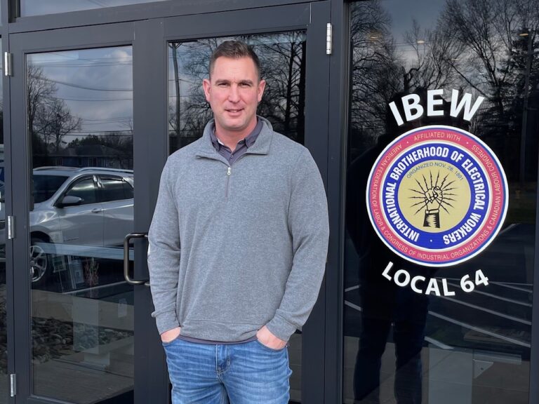 Kenny Lucas, IBEW Local 64 president/organizer, outside union hall.
