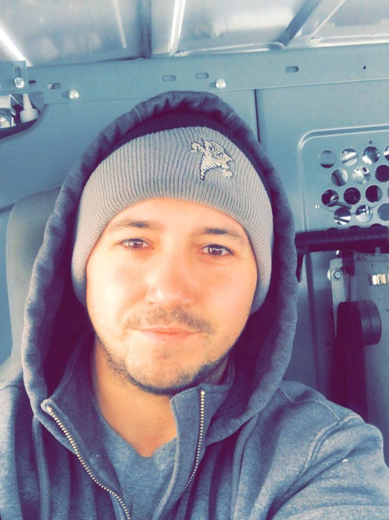 Nico Diiani in his service truck.