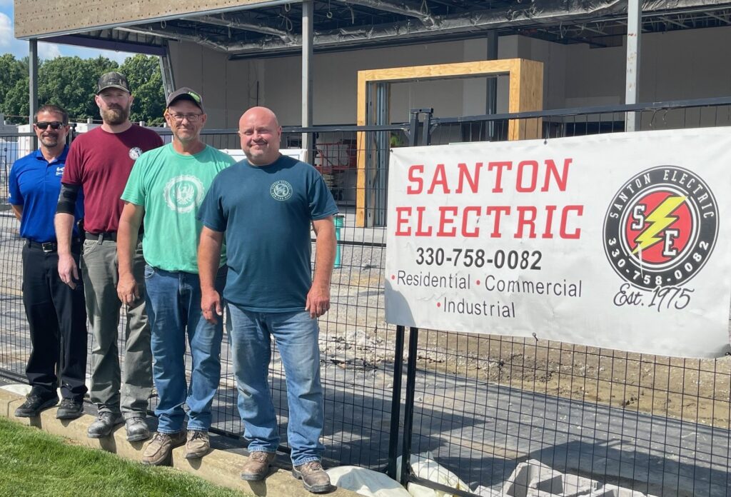 Santon Electric's Steve Boyce, foreman, with Ryan Lane and Bud Leonard. Also pictured, Kenny Blankschaen, fixed operations director for Ken Ganley Kia in Boardman.