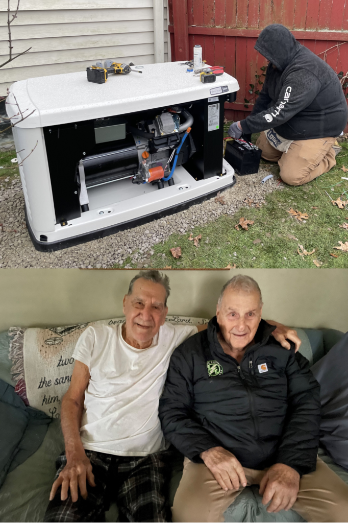 Dan Santon and Ray Bagdassarian are longtime friends. Santon Electric installed generator for Ray due to his kidney dialysis needs, which ensures treatment in the event of a power outage.