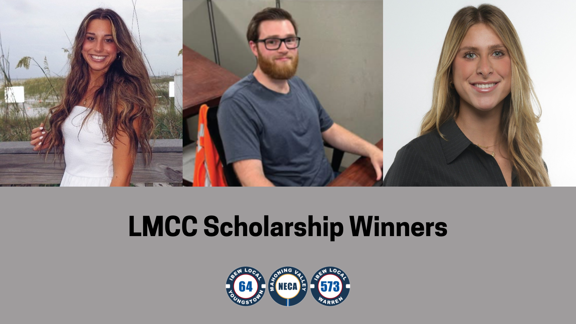 LMCC 2025 scholarship winners: Braedyn Flynn, Zane Jakovina and Emme Rubin.