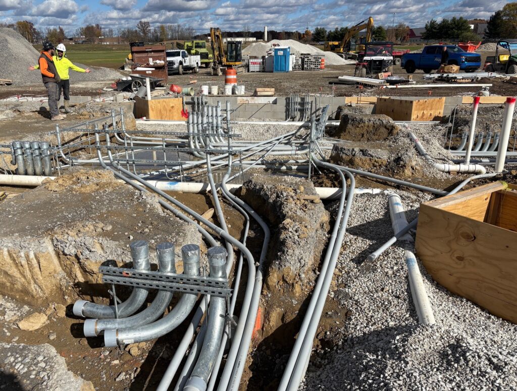 Dickey Electric's early groundwork at the Mercy Health - Champion Emergency Center.