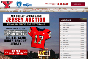 YSU Jersey Auction website