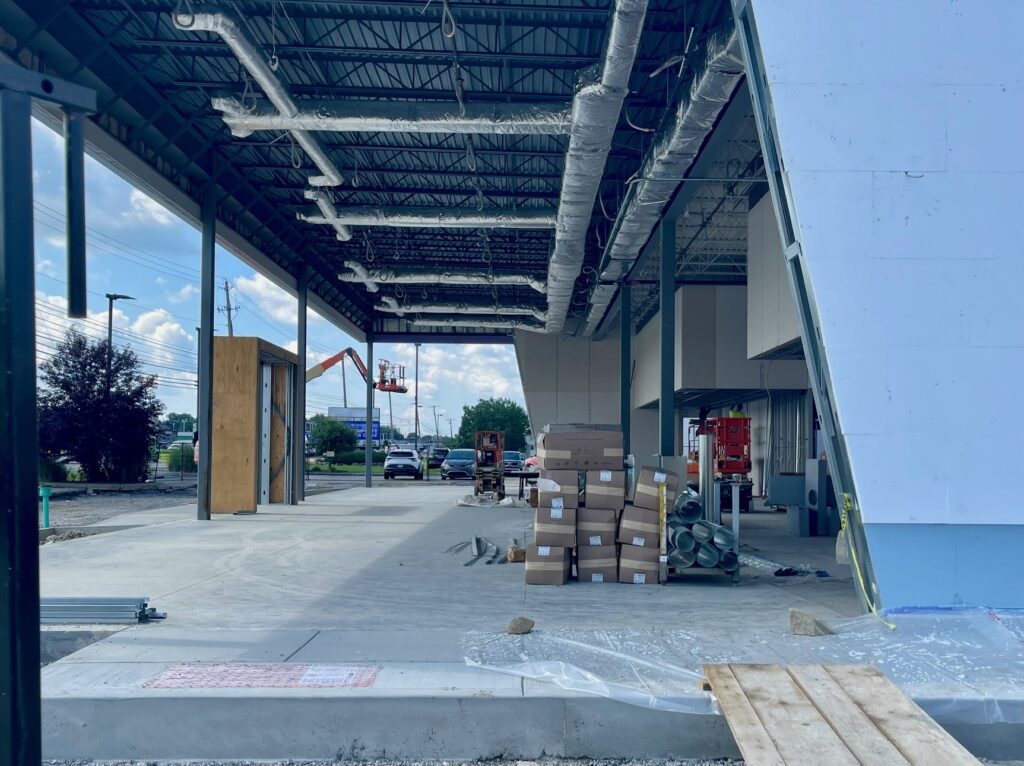 Front addition of Ken Ganley Kia in Boardman, where Santon Electric is completing electrical changes during the renovation.