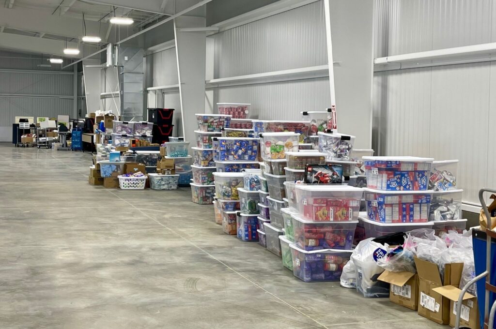 Storage is no longer an issue - with ample space in the warehouse to accommodate large supply and food donations. 